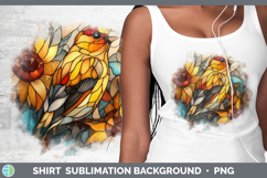 GorgeousBirds 01 Stained Glass Sunflower Shirt design.