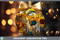 GorgeousBirds 01 Stained Glass Sunflower Ornament design.