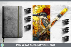 GorgeousBirds 01 Stained Glass Sunflower Pen Wrap design.