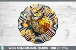 GorgeousBirds 01 Stained Glass Sunflower Wind Spinner design.