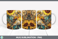 GorgeousBirds 01 Stained Glass Sunflower Mug Wrap design.
