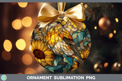 GorgeousBirds 01 Stained Glass Sunflower Ornament design.