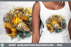 GorgeousBirds 01 Stained Glass Sunflower Shirt design.