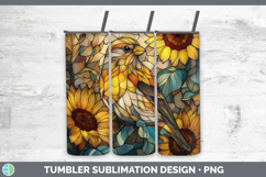 GorgeousBirds 01 Stained Glass Sunflower Tumbler design.