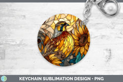 GorgeousBirds 01 Stained Glass Sunflower Keychain design.