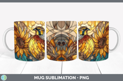 GorgeousBirds 01 Stained Glass Sunflower Mug Wrap design.