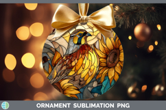 GorgeousBirds 01 Stained Glass Sunflower Ornament design.