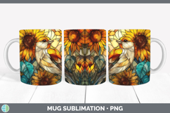 GorgeousBirds 01 Stained Glass Sunflower Mug Wrap design.