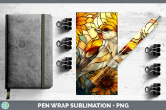 GorgeousBirds 01 Stained Glass Sunflower Pen Wrap design.