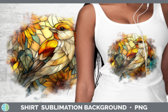 GorgeousBirds 01 Stained Glass Sunflower Shirt design.