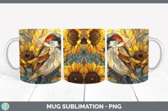 GorgeousBirds 01 Stained Glass Sunflower Mug Wrap design.