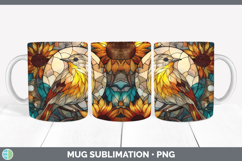 GorgeousBirds 01 Stained Glass Sunflower Mug Wrap design.