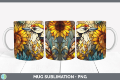 GorgeousBirds 01 Stained Glass Sunflower Mug Wrap design.