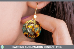 GorgeousBirds 01 Stained Glass Sunflower Round Earrings design.