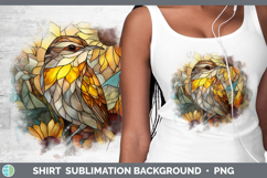 GorgeousBirds 01 Stained Glass Sunflower Shirt design.