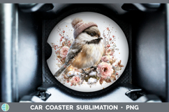 GorgeousBirds 01 Winter Knit Hat Car Coaster design.