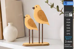 Wooden Birds Laser Cut | Layered Table Decor | Bird Figurine Product Image 1