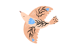 Hand Drawn Peace Dove Clipart Folk Product Image 4
