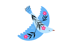 Hand Drawn Peace Dove Clipart Folk Product Image 5