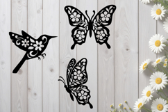 Floral Bird and Butterflies SVG Product Image 1