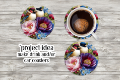 Birds &amp; Flowers Round Design, 10x10 Round Sublimation, d1 Product Image 6