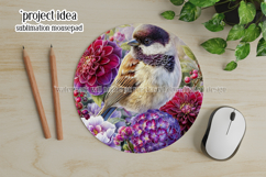 Birds &amp; Flowers Round Design, 10x10 Round Sublimation, d10 Product Image 4