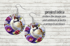 Birds &amp; Flowers Round Design, 10x10 Round Sublimation, d11 Product Image 7