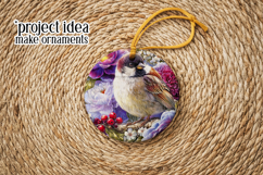 Birds &amp; Flowers Round Design, 10x10 Round Sublimation, d12 Product Image 5