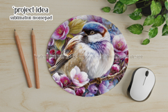 Birds &amp; Flowers Round Design, 10x10 Round Sublimation, d14 Product Image 7