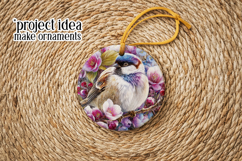 Birds &amp; Flowers Round Design, 10x10 Round Sublimation, d14 Product Image 4