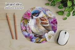 Birds &amp; Flowers Round Design, 10x10 Round Sublimation, d15 Product Image 4