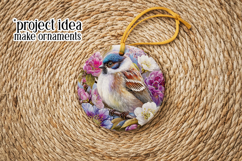 Birds &amp; Flowers Round Design, 10x10 Round Sublimation, d15 Product Image 5