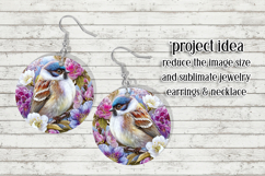 Birds &amp; Flowers Round Design, 10x10 Round Sublimation, d15 Product Image 7