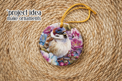 Birds &amp; Flowers Round Design, 10x10 Round Sublimation, d16 Product Image 4