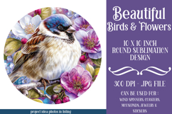 Birds &amp; Flowers Round Design, 10x10 Round Sublimation, d17 Product Image 1