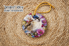 Birds &amp; Flowers Round Design, 10x10 Round Sublimation, d17 Product Image 5