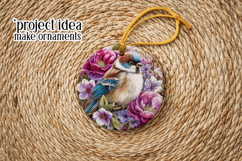 Birds &amp; Flowers Round Design, 10x10 Round Sublimation, d18 Product Image 5