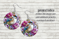 Birds &amp; Flowers Round Design, 10x10 Round Sublimation, d18 Product Image 7