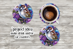 Birds &amp; Flowers Round Design, 10x10 Round Sublimation, d19 Product Image 6