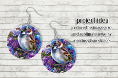 Birds &amp; Flowers Round Design, 10x10 Round Sublimation, d19 Product Image 7