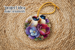 Birds &amp; Flowers Round Design, 10x10 Round Sublimation, d2 Product Image 5