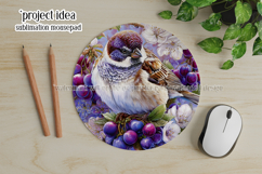Birds &amp; Flowers Round Design, 10x10 Round Sublimation, d21 Product Image 4
