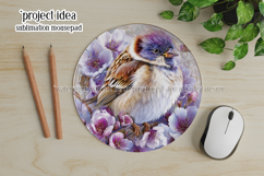 Birds &amp; Flowers Round Design, 10x10 Round Sublimation, d22 Product Image 4