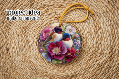 Birds &amp; Flowers Round Design, 10x10 Round Sublimation, d23 Product Image 5