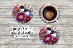 Birds &amp; Flowers Round Design, 10x10 Round Sublimation, d23 Product Image 6