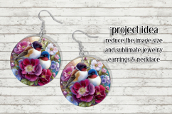 Birds &amp; Flowers Round Design, 10x10 Round Sublimation, d23 Product Image 7
