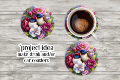 Birds &amp; Flowers Round Design, 10x10 Round Sublimation, d24 Product Image 6