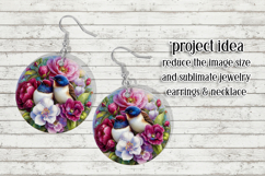 Birds &amp; Flowers Round Design, 10x10 Round Sublimation, d24 Product Image 7