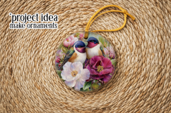 Birds &amp; Flowers Round Design, 10x10 Round Sublimation, d25 Product Image 5