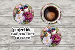 Birds &amp; Flowers Round Design, 10x10 Round Sublimation, d25 Product Image 6